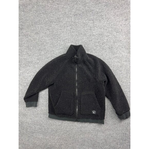 Sam Edelman Popcorn Faux Shearling Jacket Women's S Black Teddy Full Zip - Picture 1 of 6